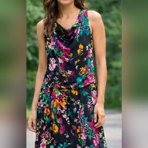 Susan Lawrence Floral Sleeveless Maxi Dress Small